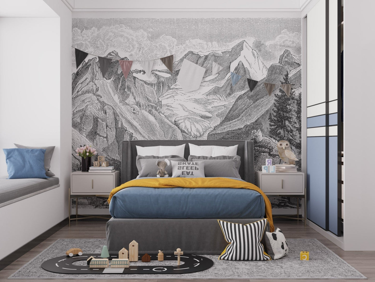 Hochgall mountain captured in scenic mural art