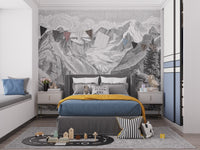 Hochgall mountain captured in scenic mural art