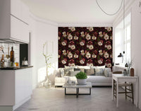 Dark floral wallpaper with a vintage Mystic Night theme.

