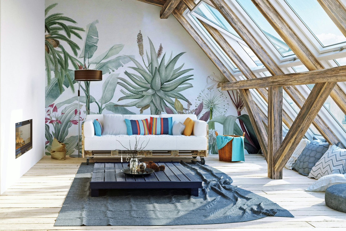 There are subtle illustrations of classical arches or columns mixed in with the foliage.
