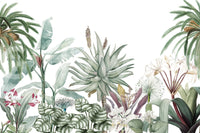 This wallpaper would work well in a living room or study.
