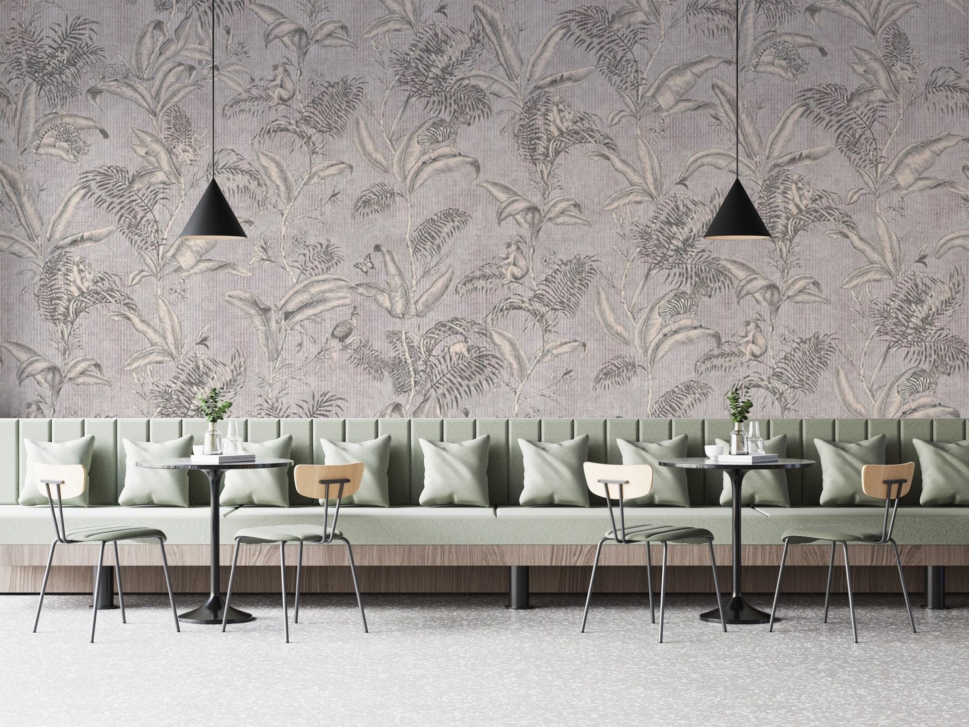 Timeless botanical wallpaper for rooms
 B629