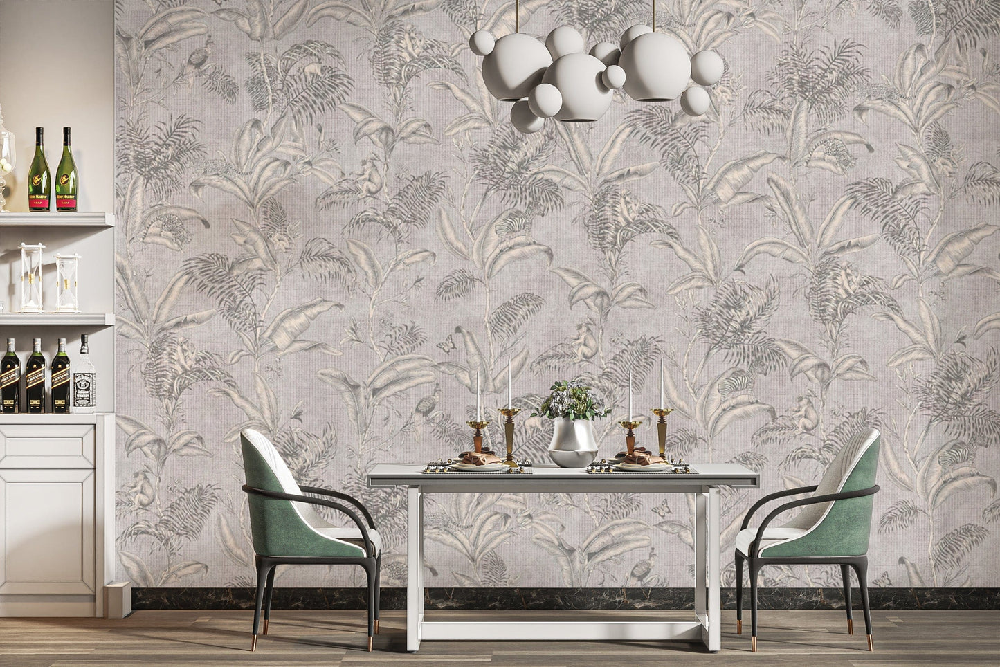 Soft tropical foliage wallpaper for walls
