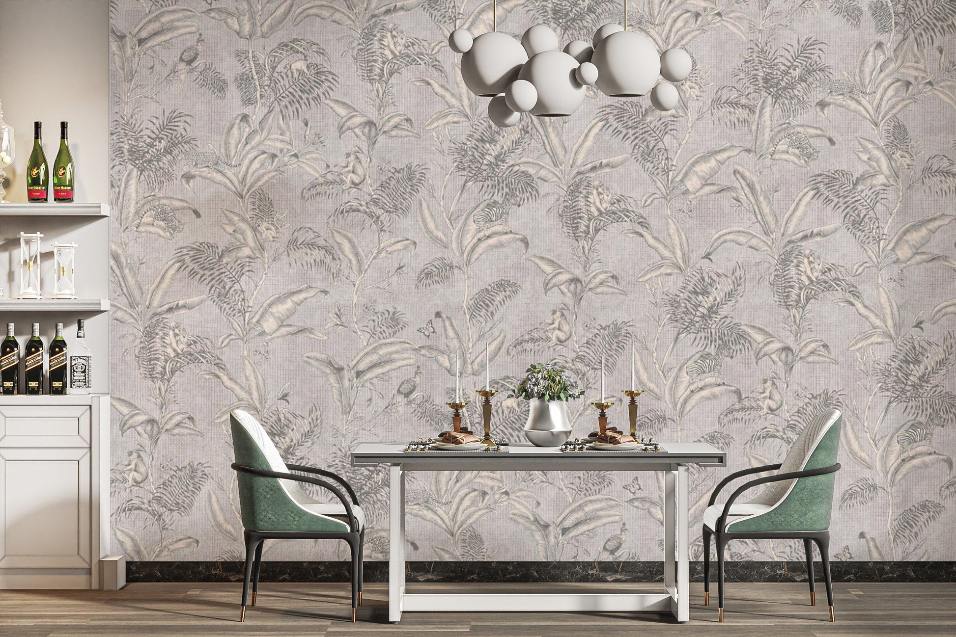 Soft tropical foliage wallpaper for walls
