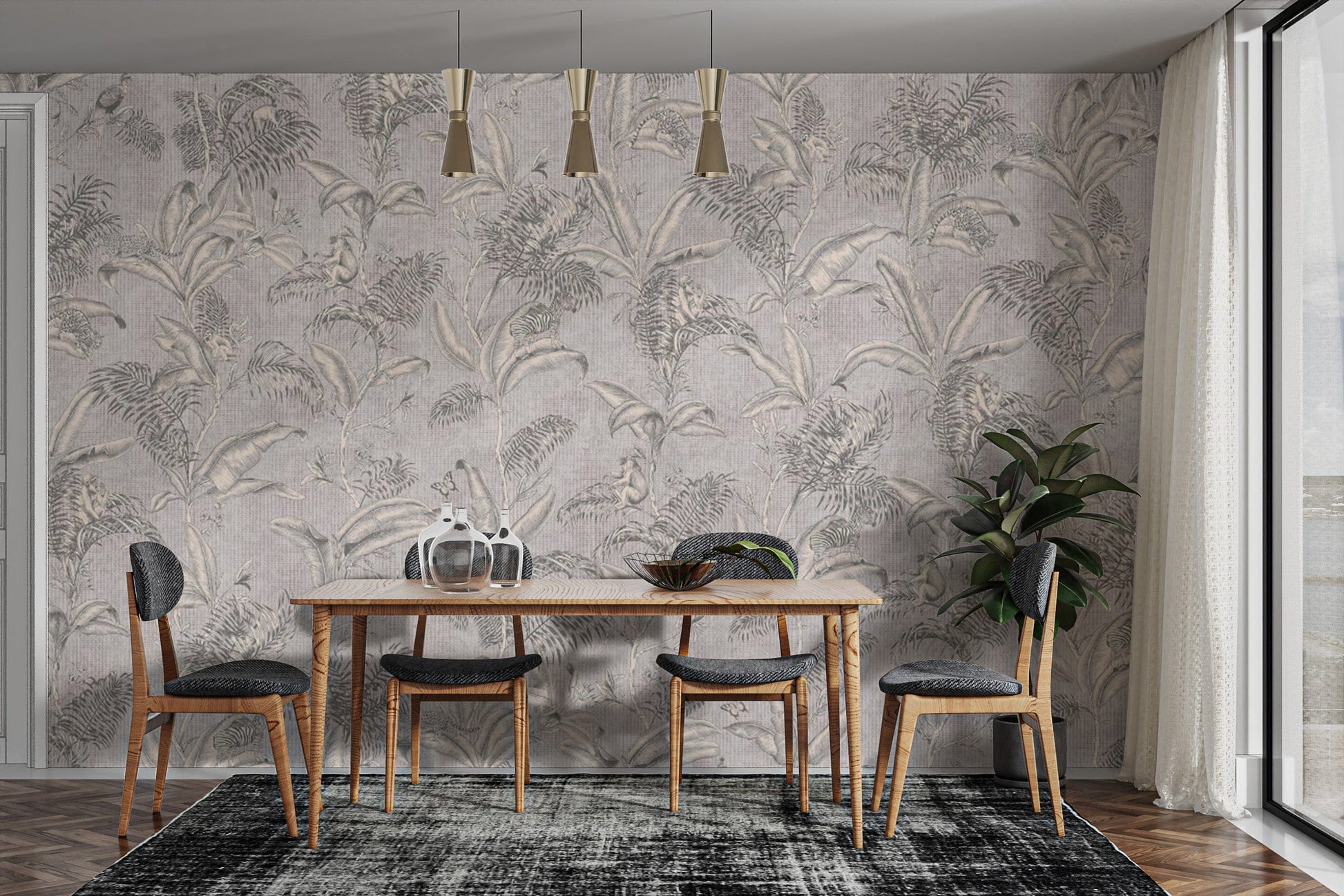 Classic palm leaves wallpaper for walls
