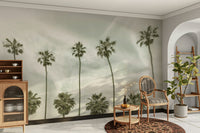 Wall mural capturing a nostalgic tropical palm view.

