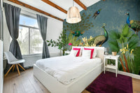 Vintage-inspired peacock mural for luxurious spaces.