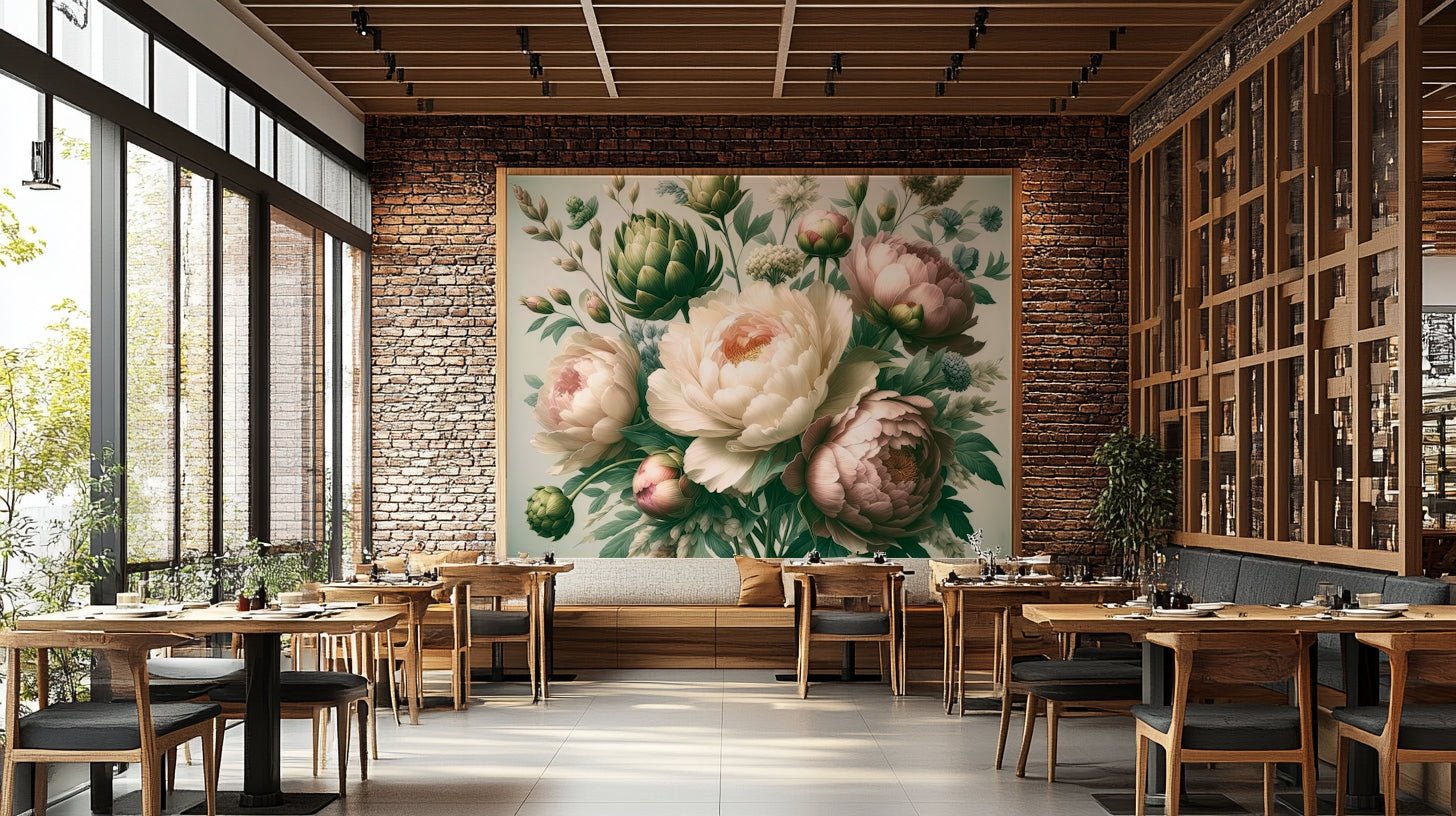 A classic floral wallpaper for walls with subtle color.

