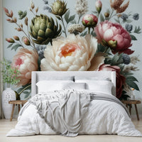 A classic vintage floral wallpaper for walls with subtle color.

