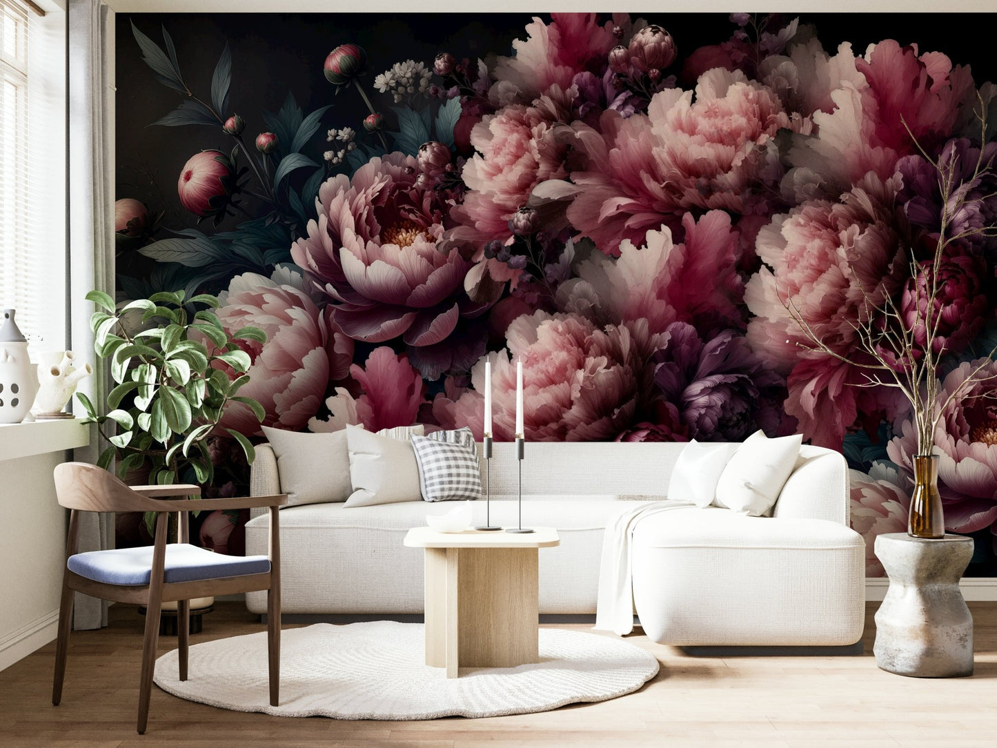 The composition is balanced and romantic.
