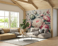 An artistic floral blossom mural for home decor.

