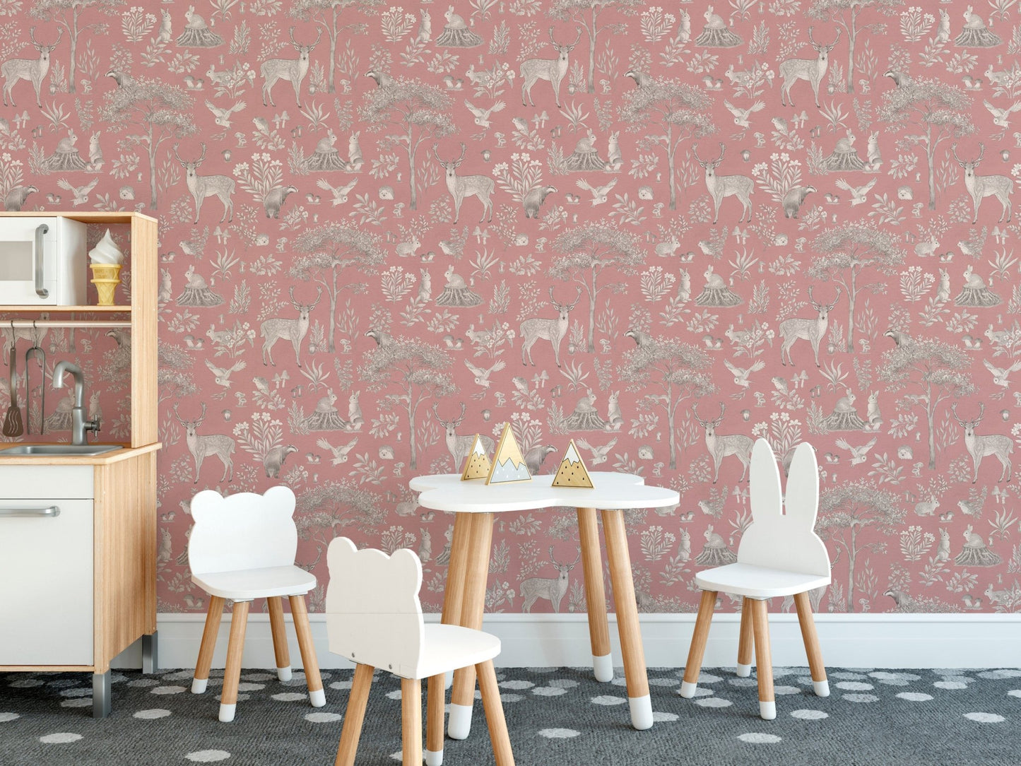 Rustic vintage forest wallpaper mural
