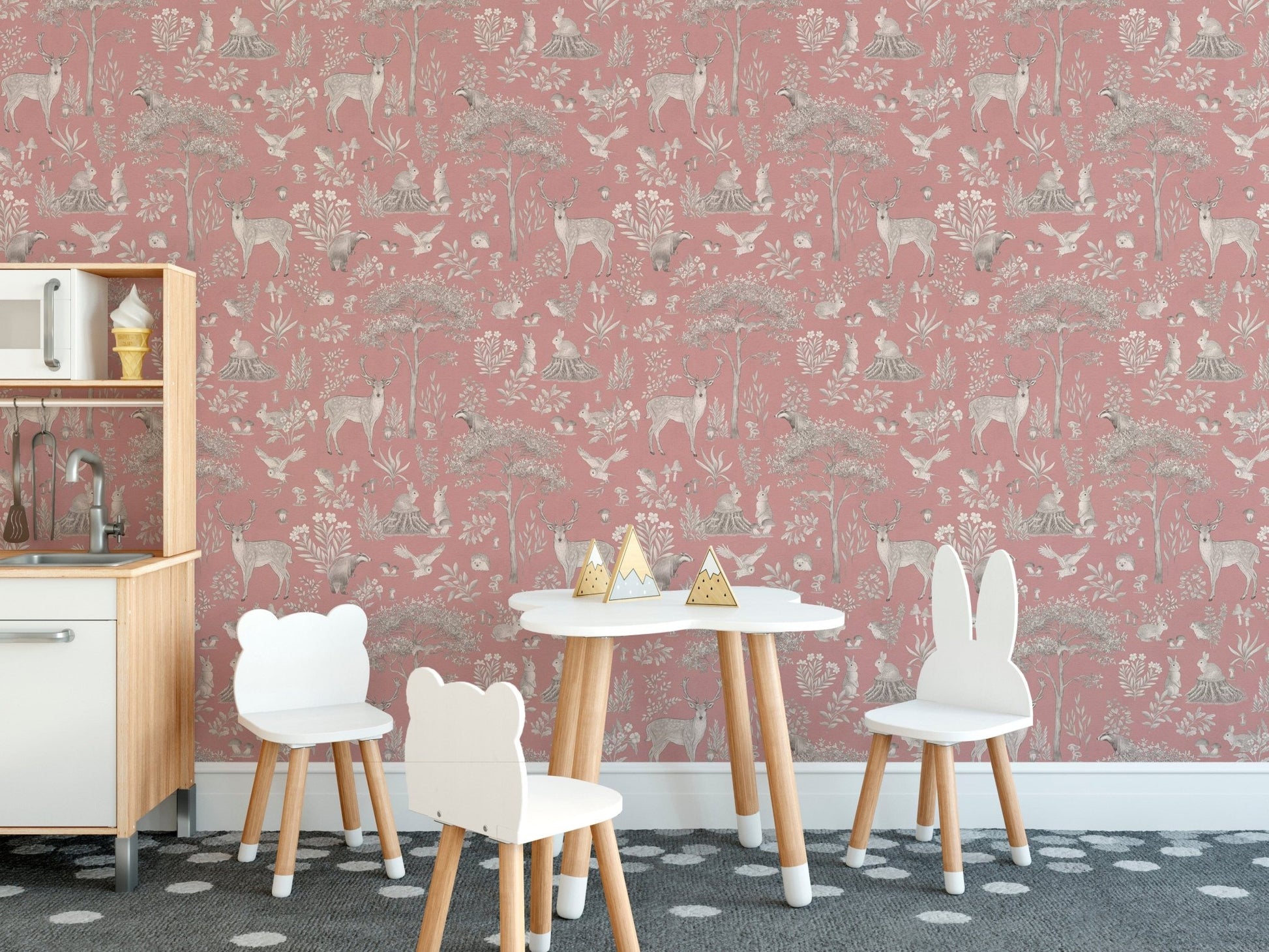 Rustic vintage forest wallpaper mural
