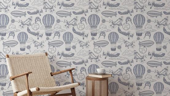 Hand-drawn planes and clouds design GD174

