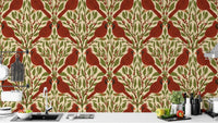 Stunning red cardinals mural for vintage-style accent walls. RNM16
