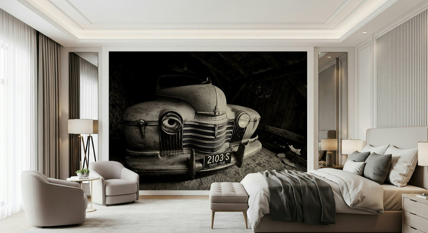 A contemplative gentle design wallpaper mural for a feature wall.
