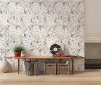 Accent corner with Vintage Rococo Chinoiserie White Wallpaper