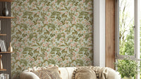 Vintage Rose Garden 1 Wallpaper with soft floral design., GD1340