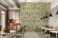Soft floral wallpaper with vintage rose garden theme., GD1340