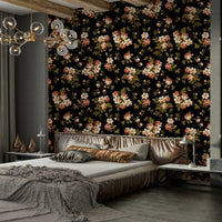 Soft vintage rose wallpaper in delicate pink and cream tones, GD1343
