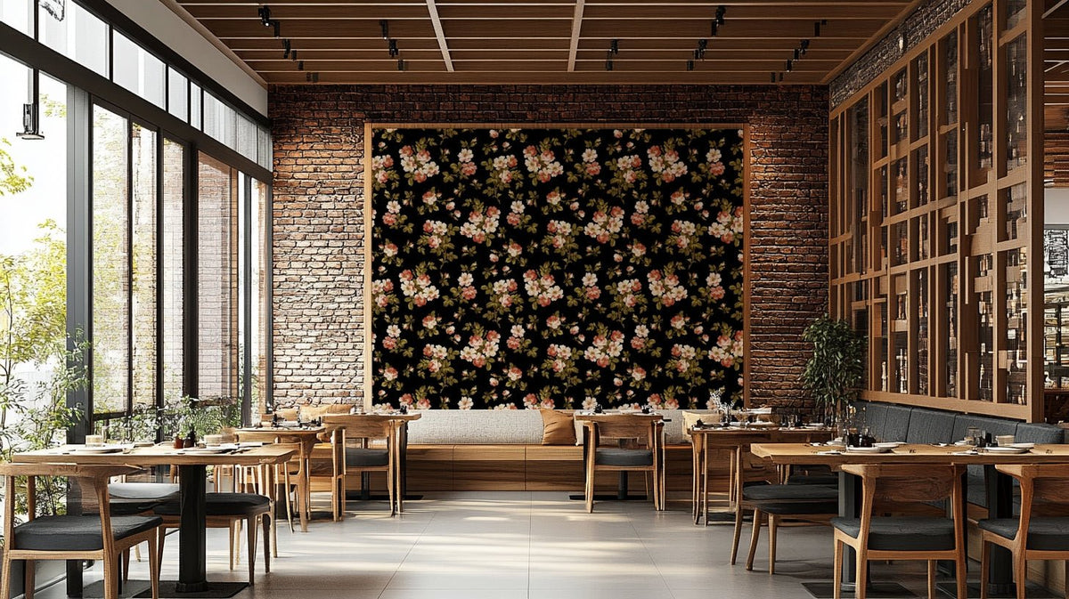 Antique-style rose garden wallpaper for classic rooms, GD1343