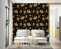 Vintage-inspired rose garden wallpaper for a cozy room, GD1343