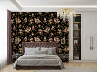 Vintage rose wallpaper with intricate floral details, GD1343
