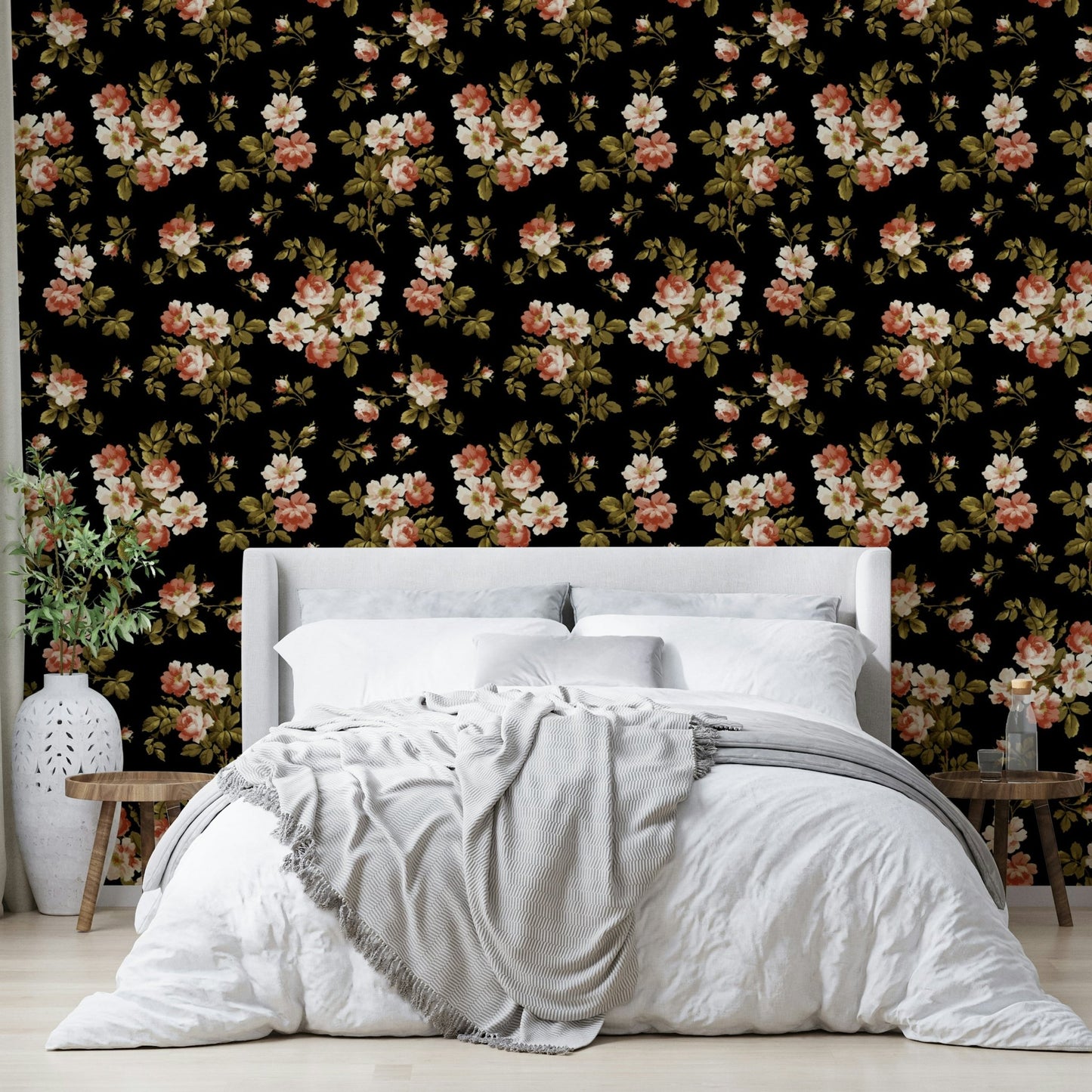 Pastel rose wallpaper perfect for vintage interior styling, GD1343