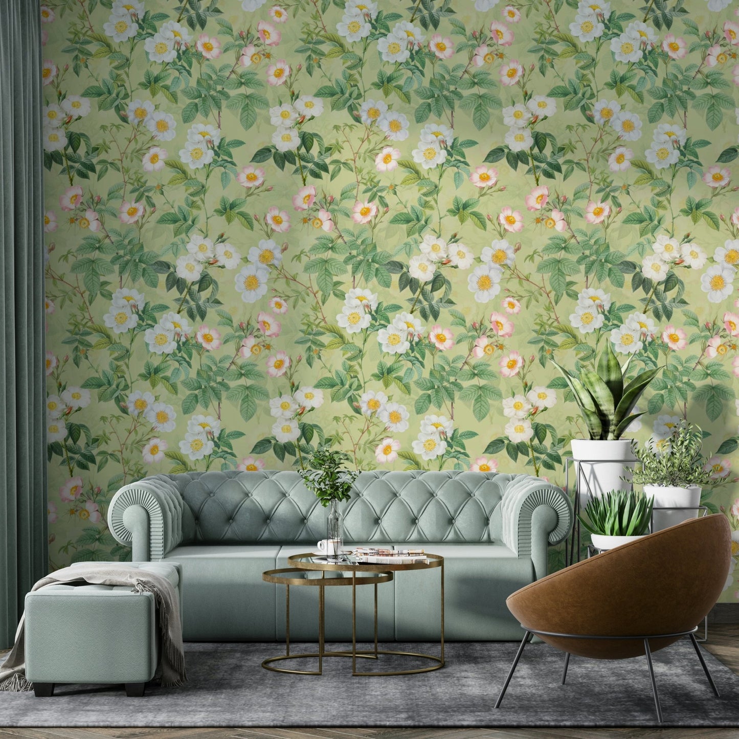 Timeless vintage roses wallpaper for home decor., GD1354