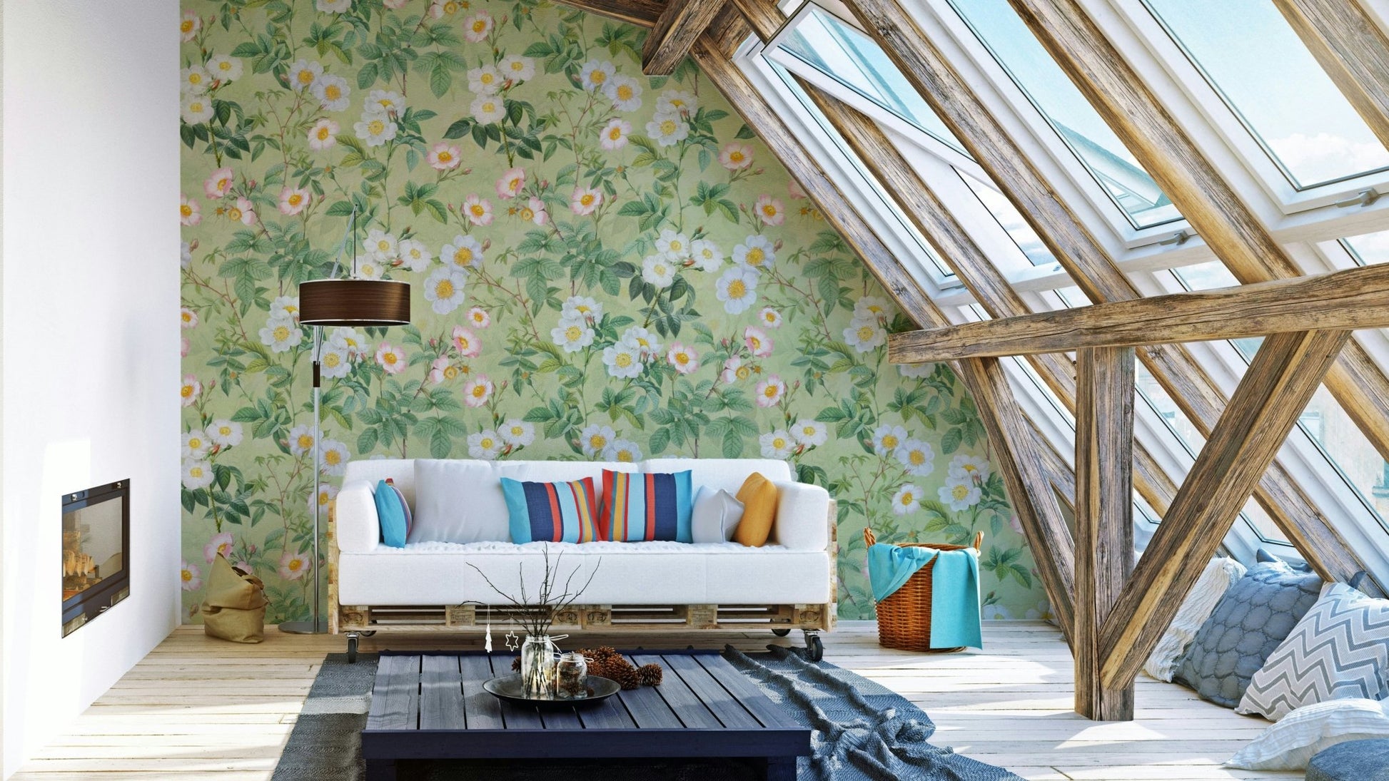 Vintage Rose Garden wallpaper for elegant rooms., GD1354