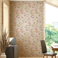 Romantic rose wallpaper design with a vintage feel.

