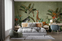 Adventure-filled vintage safari mural for your wall

