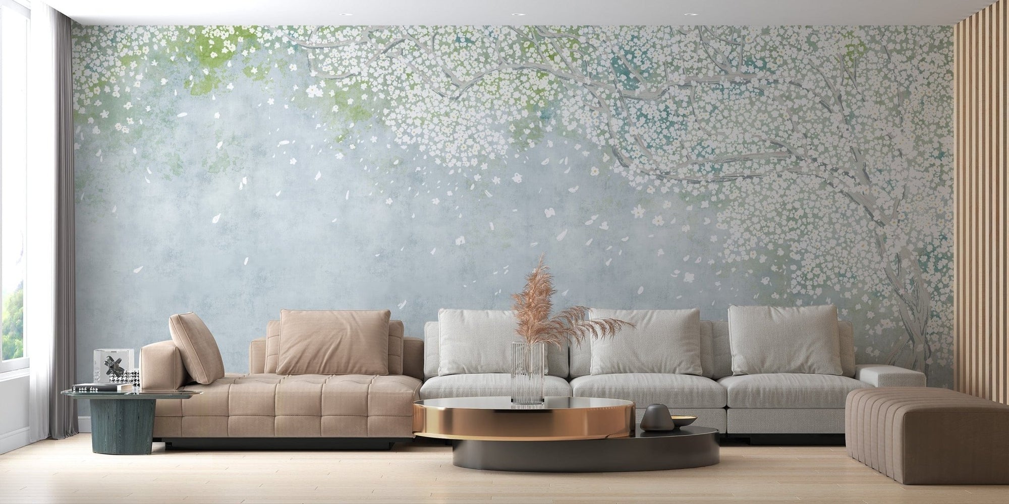 Vintage Sakura Floral wallpaper for living room decor, B467