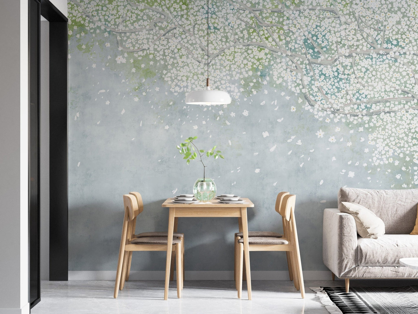 Elegant sakura mural for dining rooms, B467