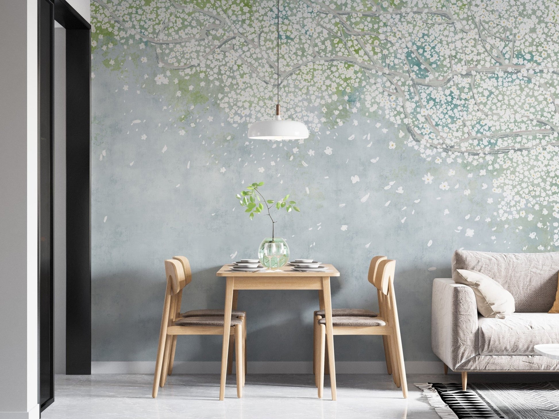 Elegant sakura mural for dining rooms, B467