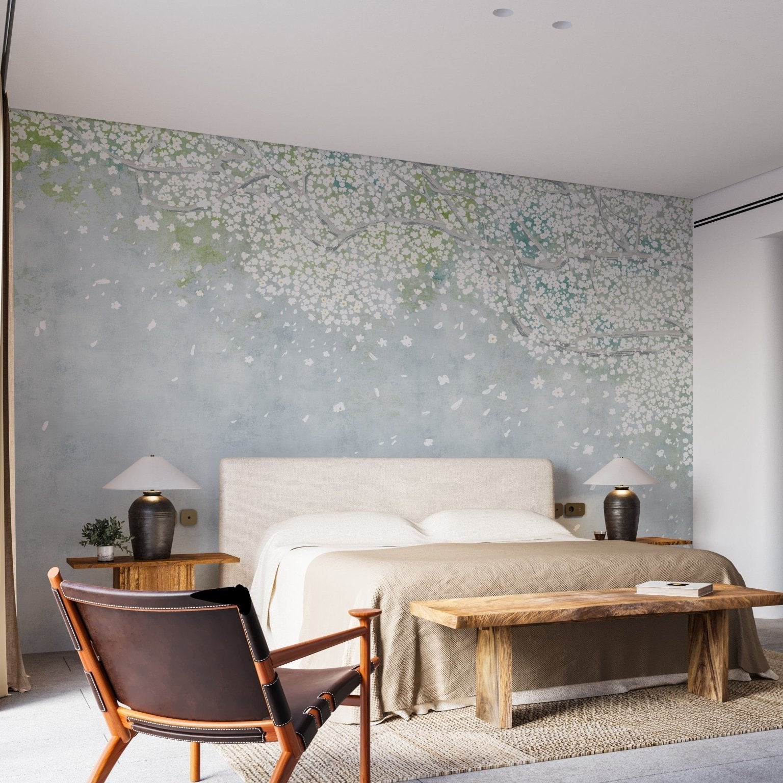 Vintage sakura mural for bedrooms, B467