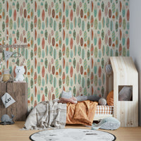 Surfboard design wallpaper for beachy interiors

