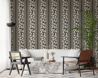 Home office styled in Brown Wallpaper with Trailing Foliage botanical bands