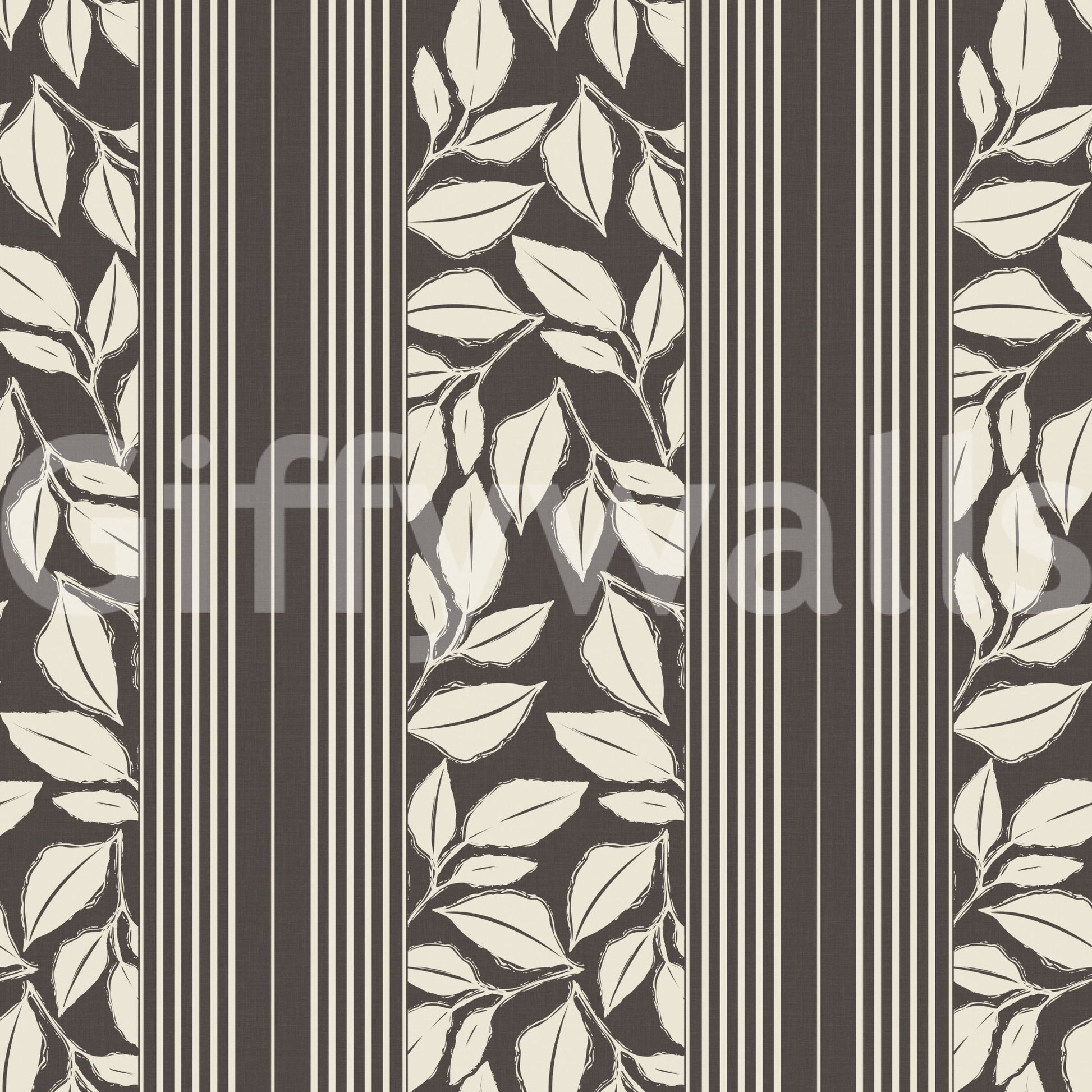 Fine stripe detailing keeps this Brown Wallpaper neat and classically styled