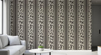 Warm brown panels frame the Vintage Trailing Foliage Wallpaper design