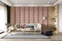 This Vintage Wallpaper mixes trailing foliage with narrow linear sections