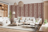 Fine stripe detailing keeps the Dark Red Wallpaper neat and balanced