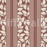 The Trailing Foliage Wallpaper combines classic leaves with ordered vertical lines