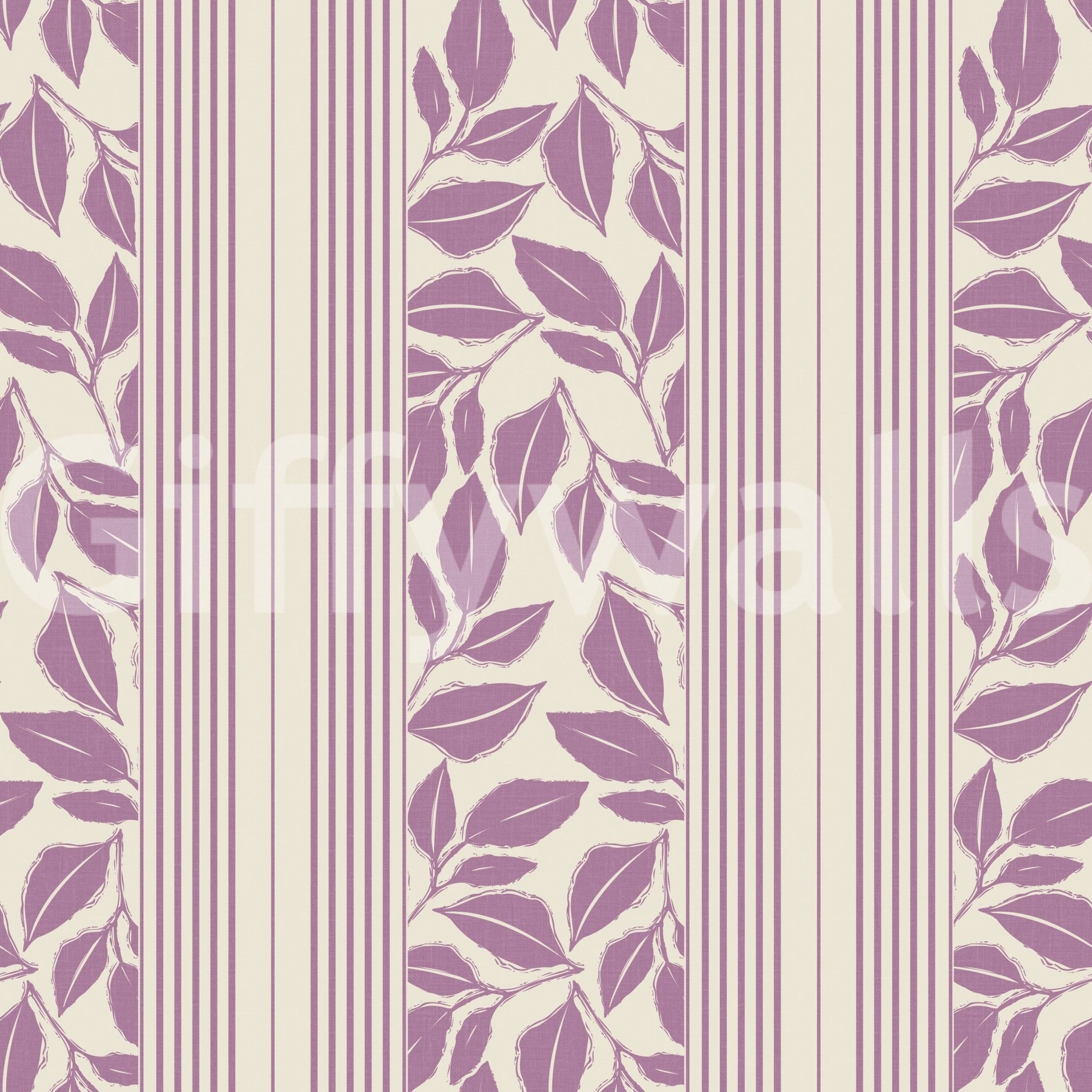 Delicate striped structure adds order to this Vintage Foliage Wallpaper pattern