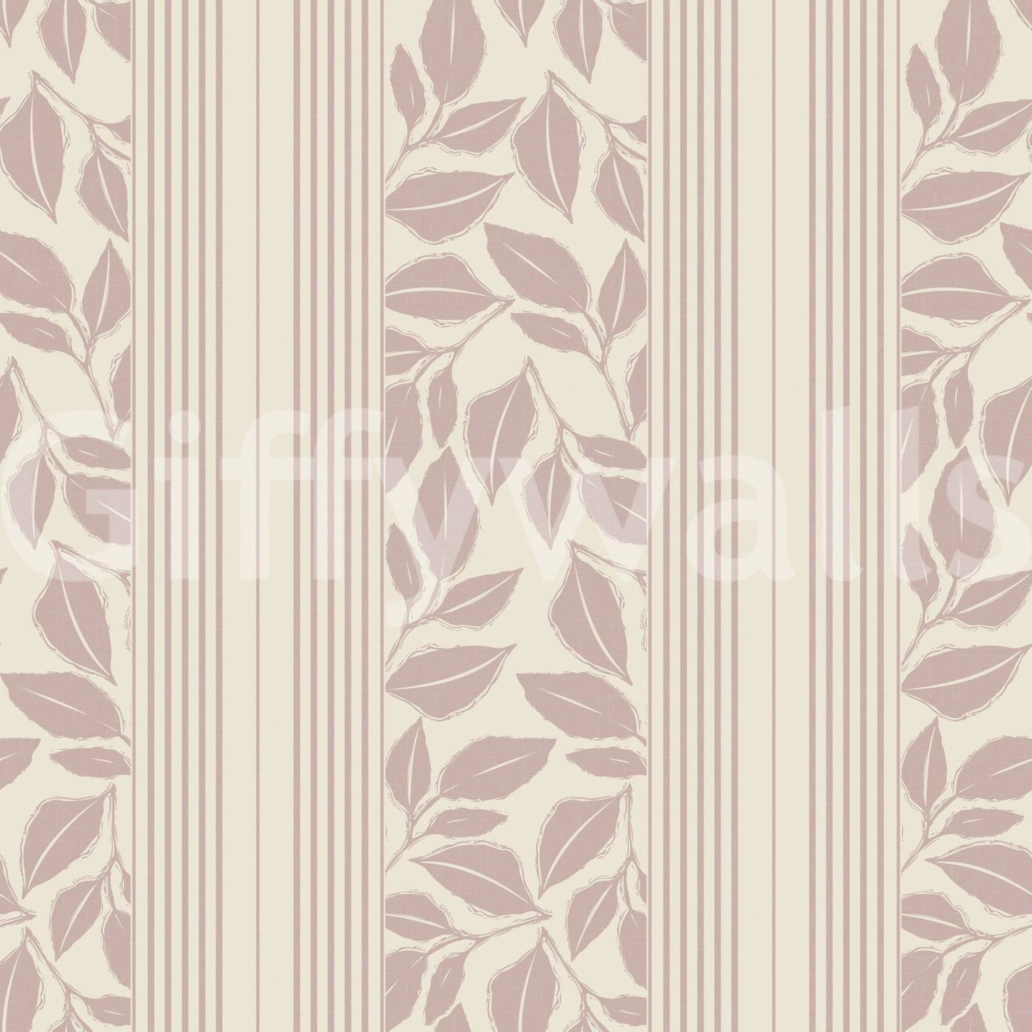 Vintage Trailing Foliage Mauve Wallpaper in a classic pattern