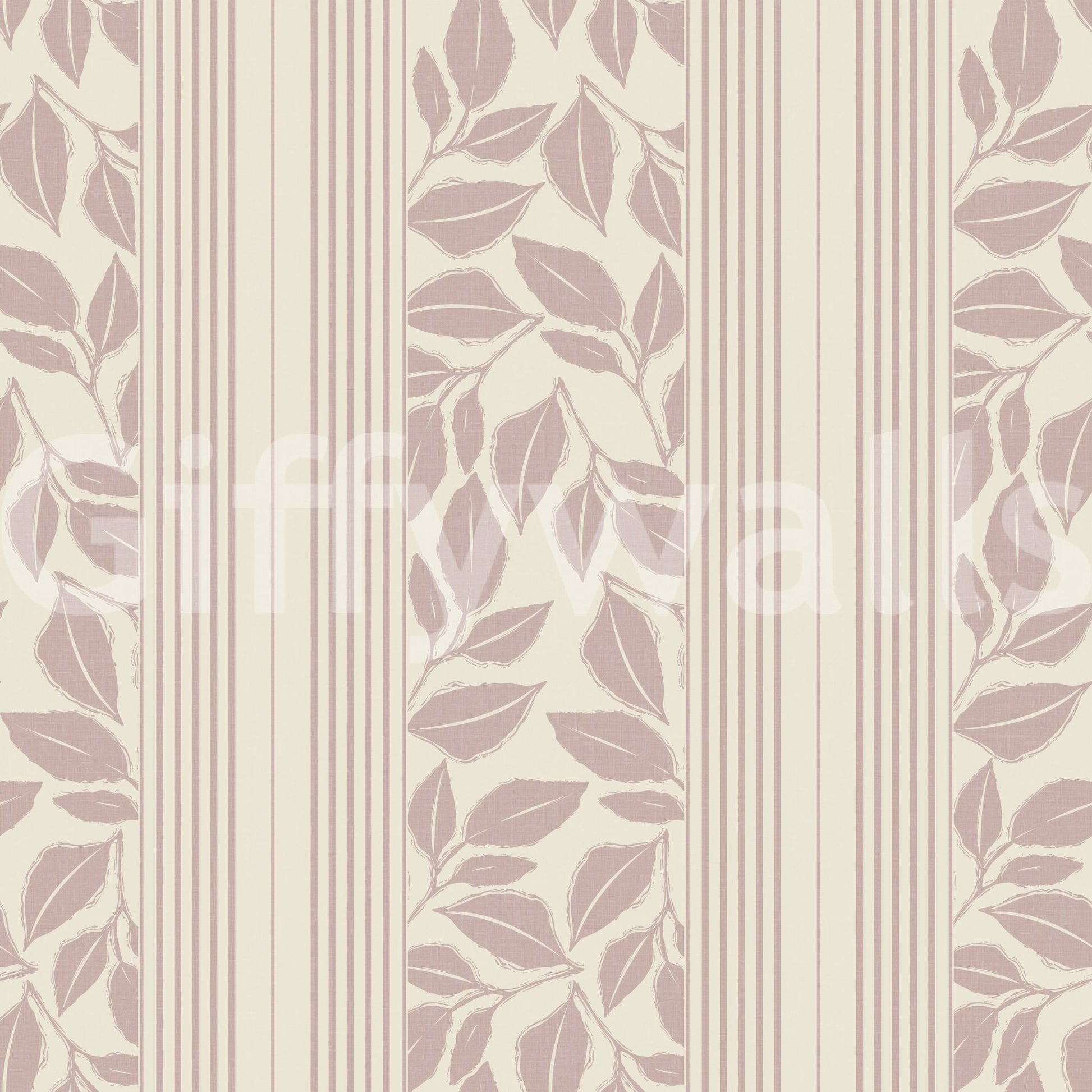 Vintage Trailing Foliage Mauve Wallpaper in a classic pattern