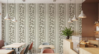 Hallway featuring Vintage Foliage Wallpaper in muted olive green tones