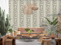 Subtle foliage movement adds texture to the Olive Green Wallpaper pattern