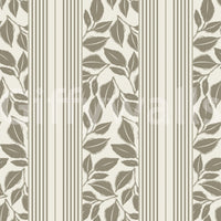 Decorative leaf silhouettes and stripe spacing shape this Trailing Foliage Wallpaper