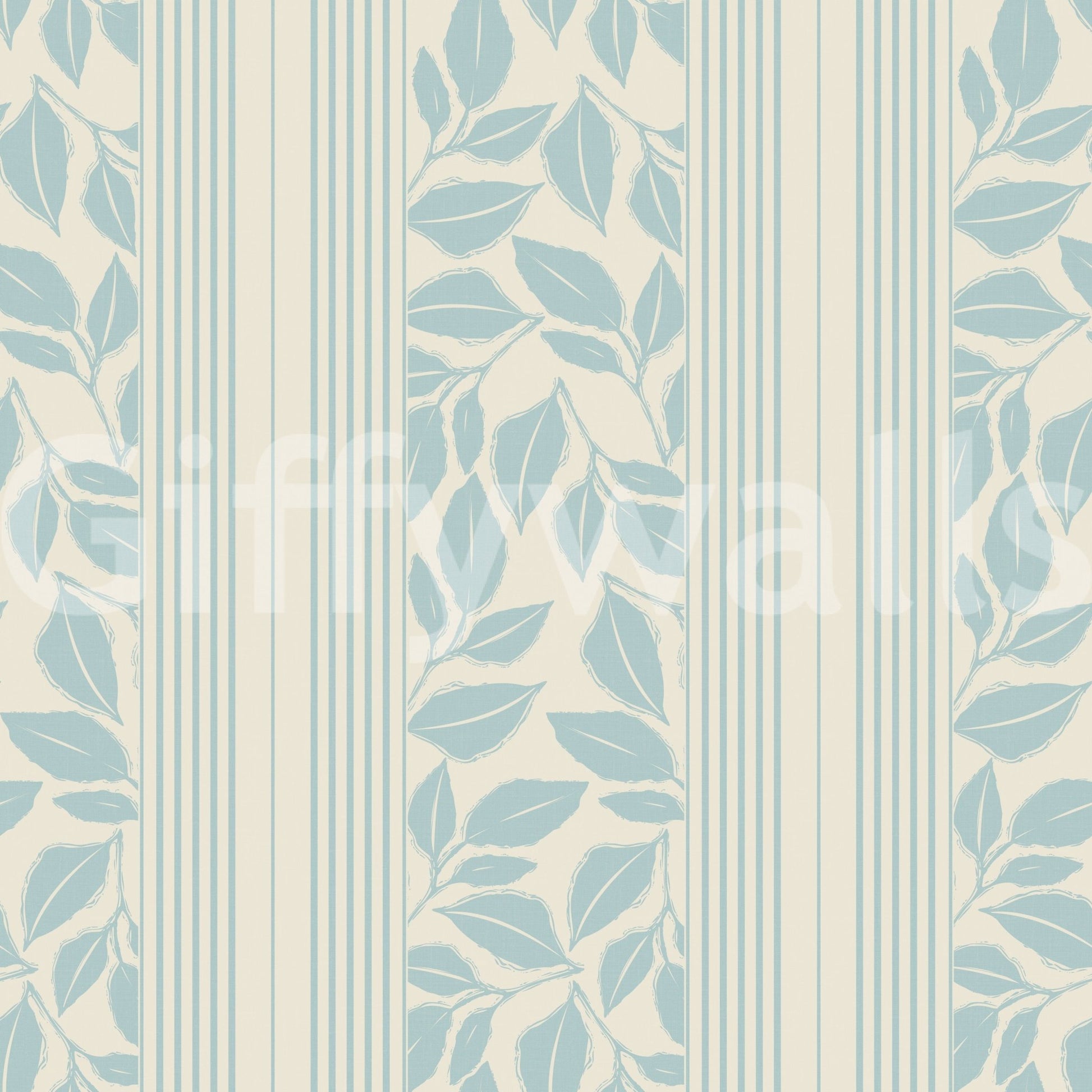 Narrow stripe panels balance the leafy layout in this Trailing Foliage Wallpaper